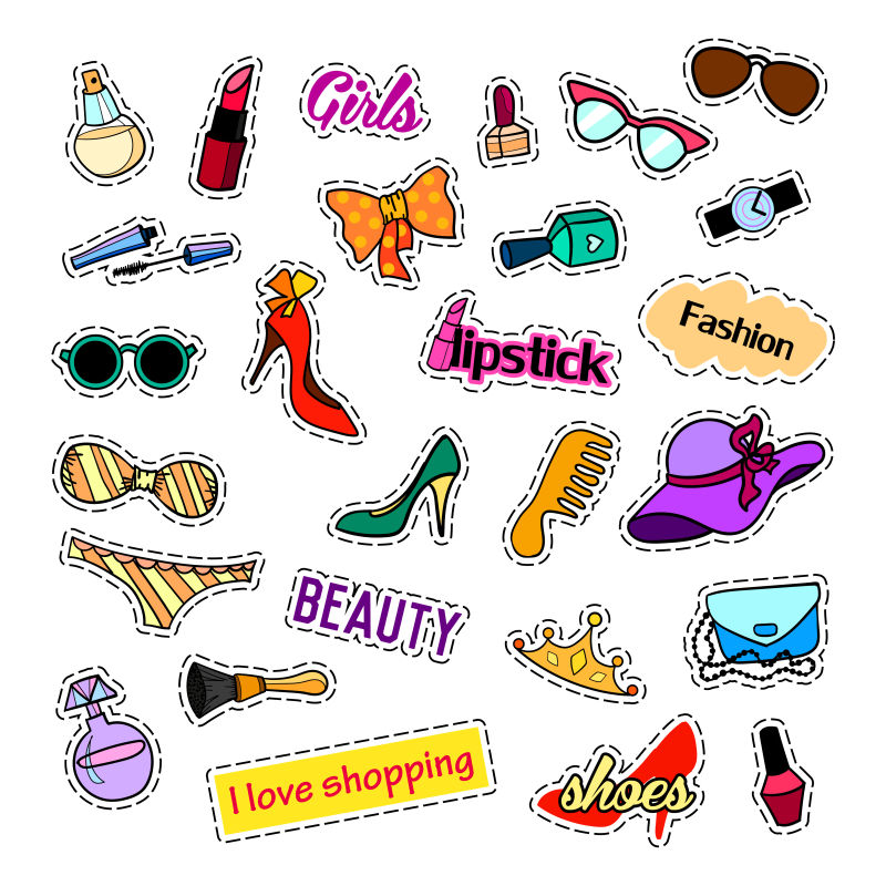 矢量时尚补丁徽章或贴纸