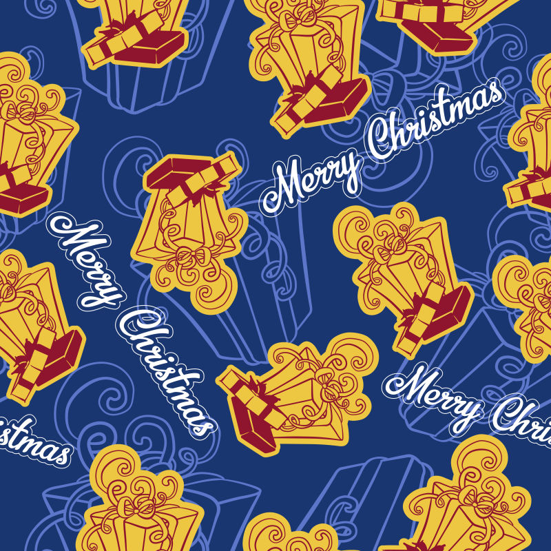 可爱漂亮的圣诞节礼物盒矢量背景