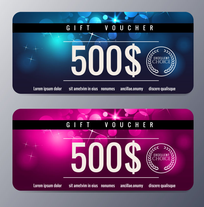 创意时尚礼品券设计矢量插图