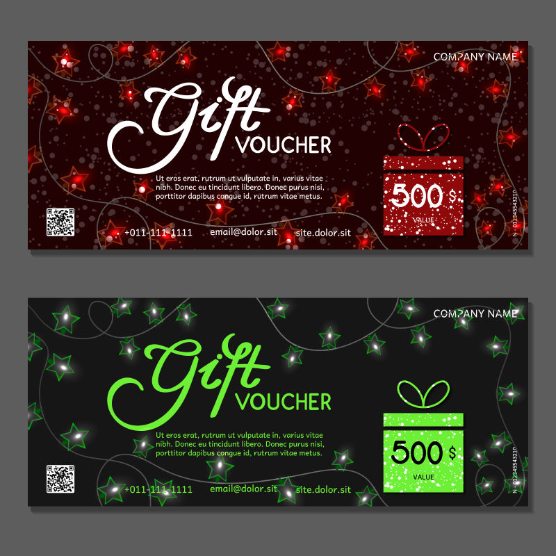 2款创意折扇装饰礼品券矢量设计图