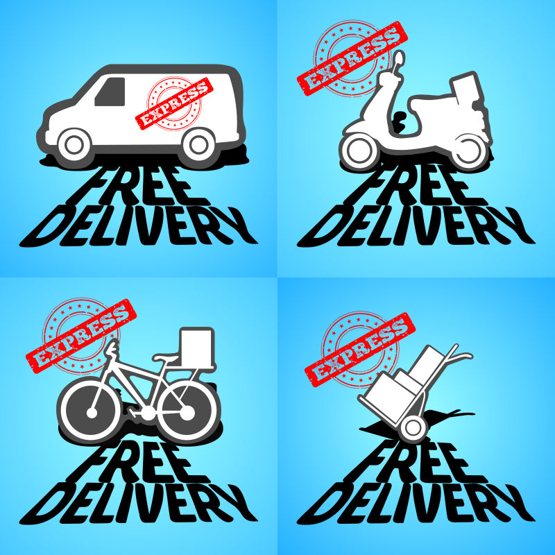 快递送货矢量平面设计