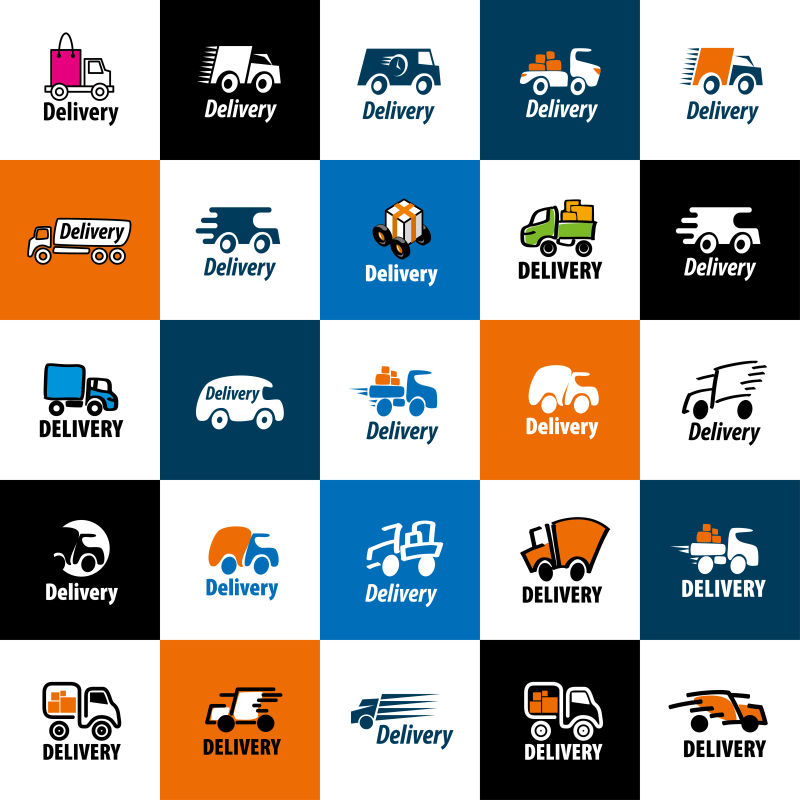 快递运输矢量标签