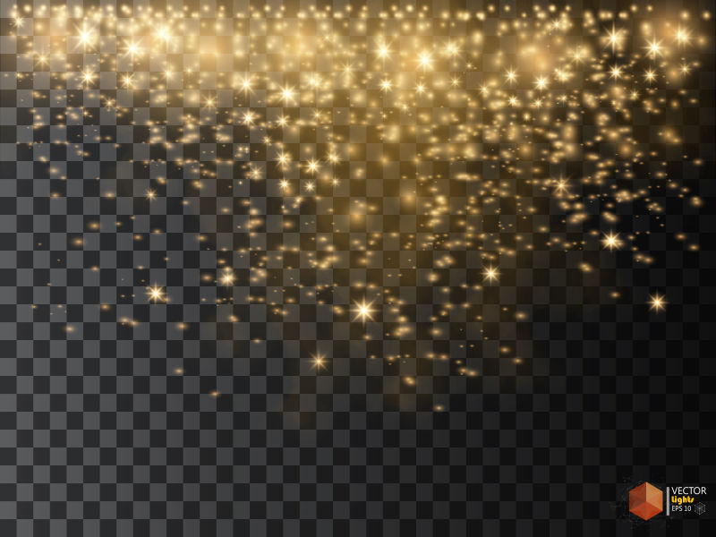 创意矢量闪亮金色光芒的效果背景