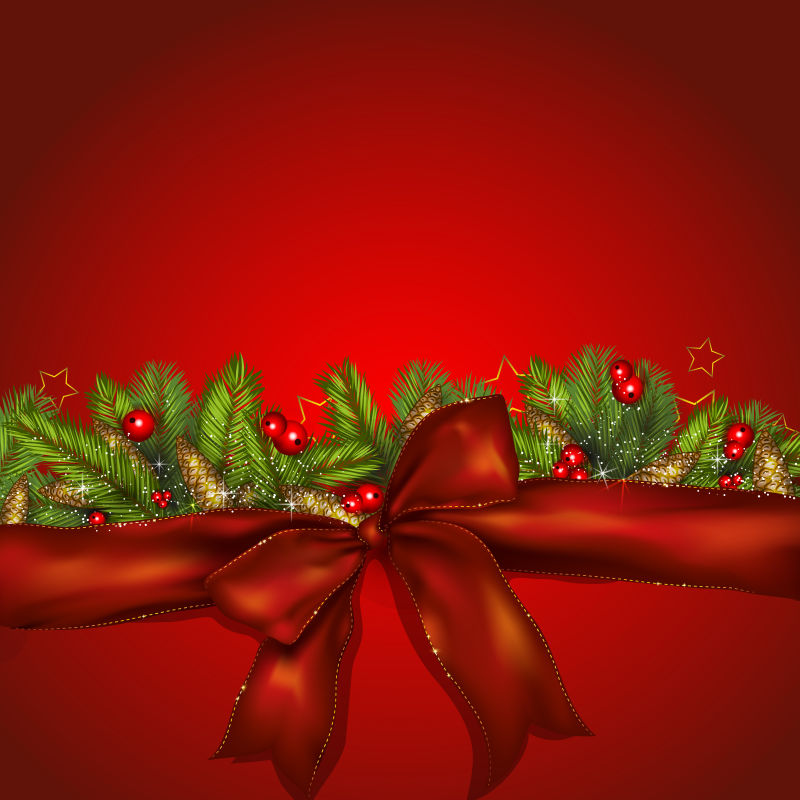 矢量的红色蝴蝶结图案背景