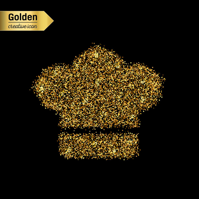 金色厨师帽矢量图标