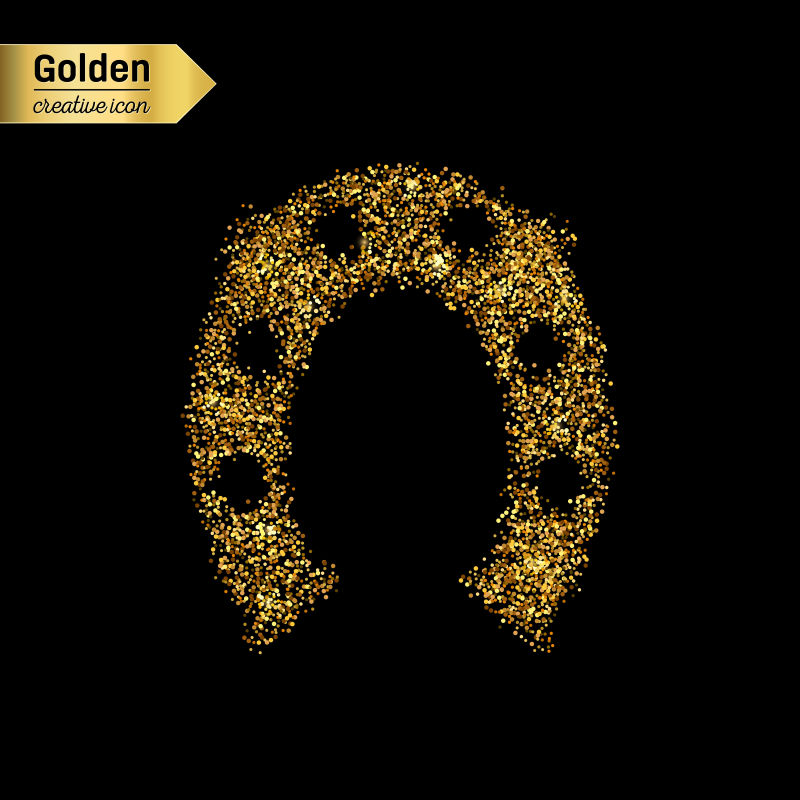 金色的马蹄铁矢量图标