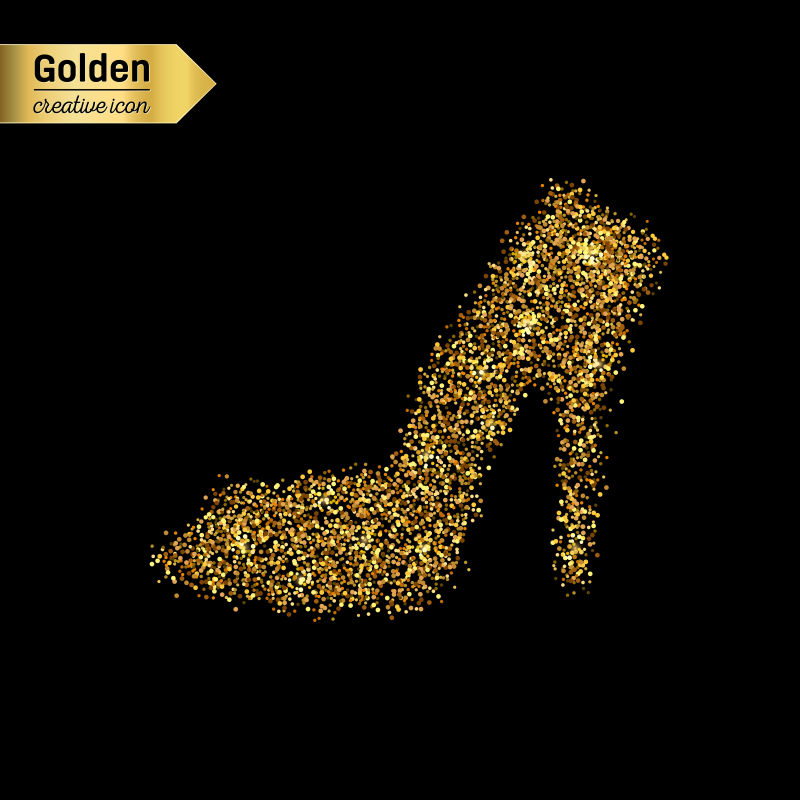 金色高跟鞋矢量图标