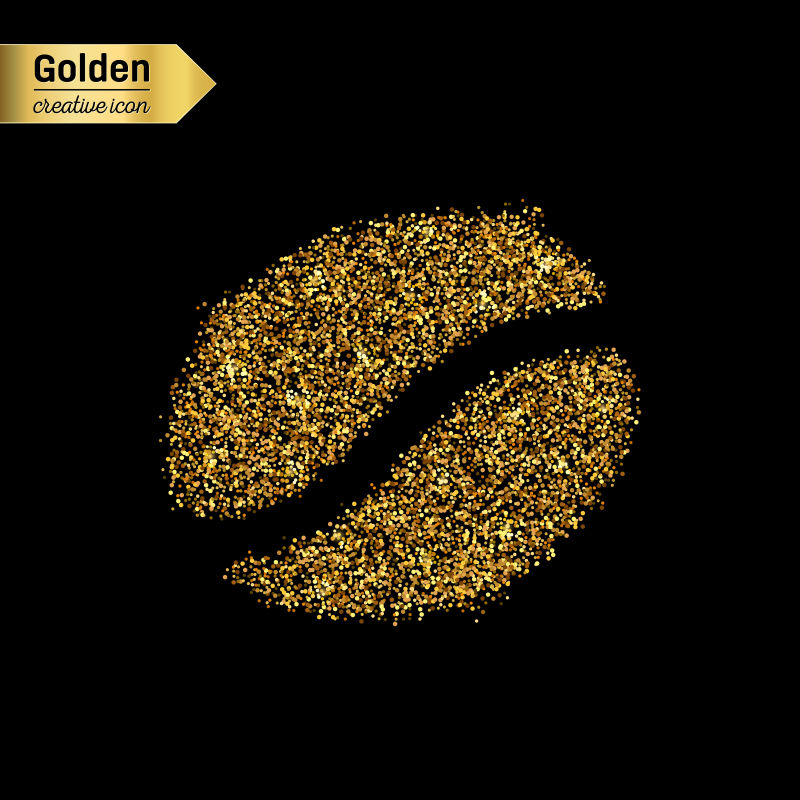 金色咖啡矢量图标