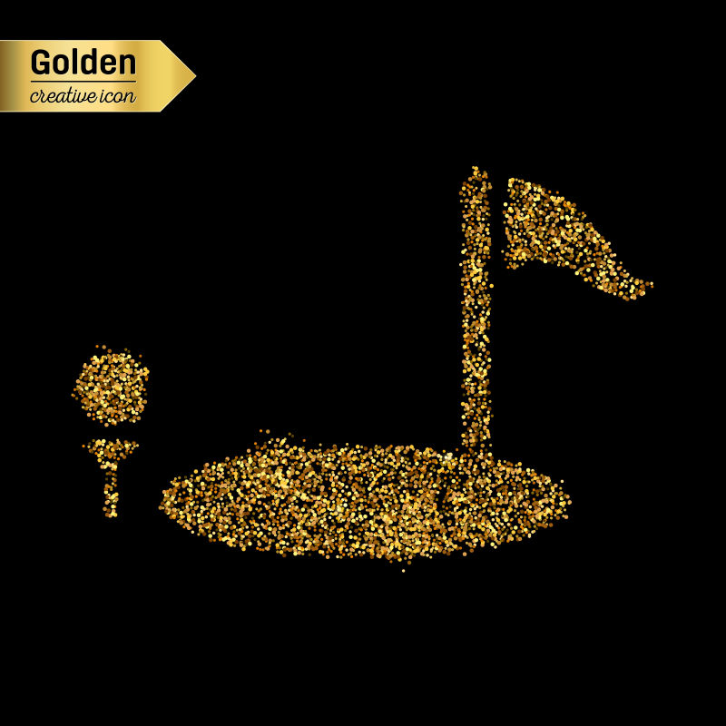 金色的高尔夫球矢量图标