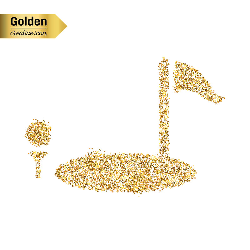 金色高尔夫矢量图标