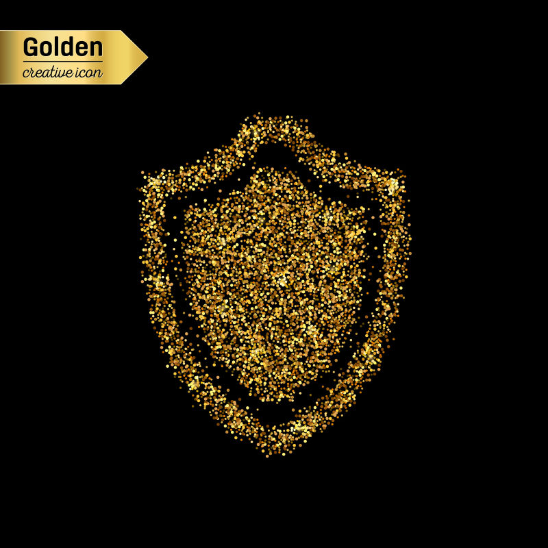 金色的盾牌矢量图标