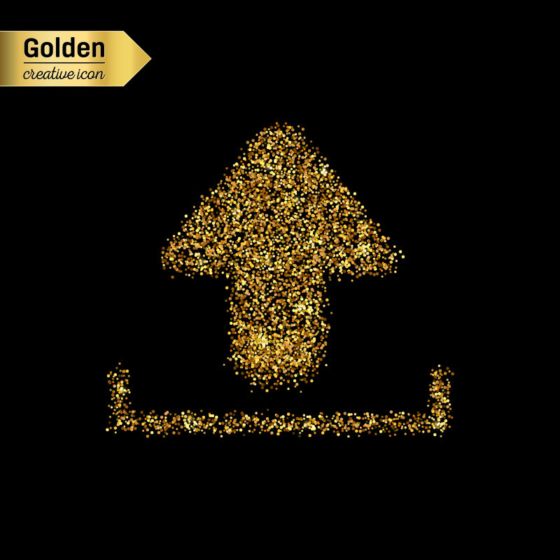 金色上传矢量图标