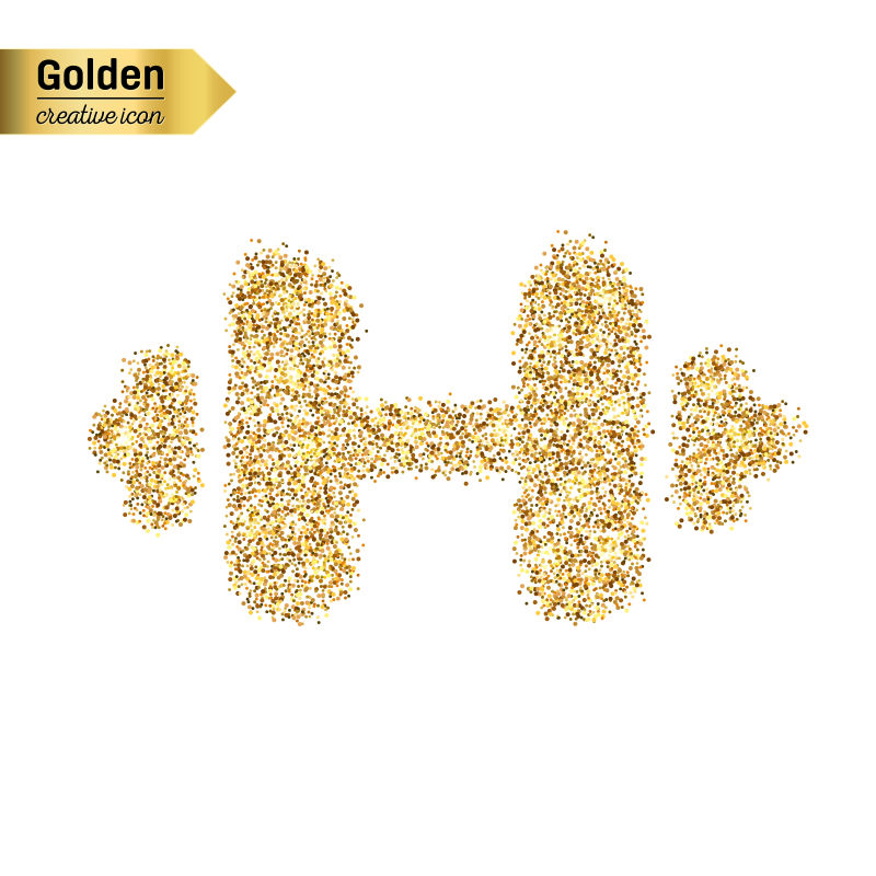 金色杠铃矢量图标