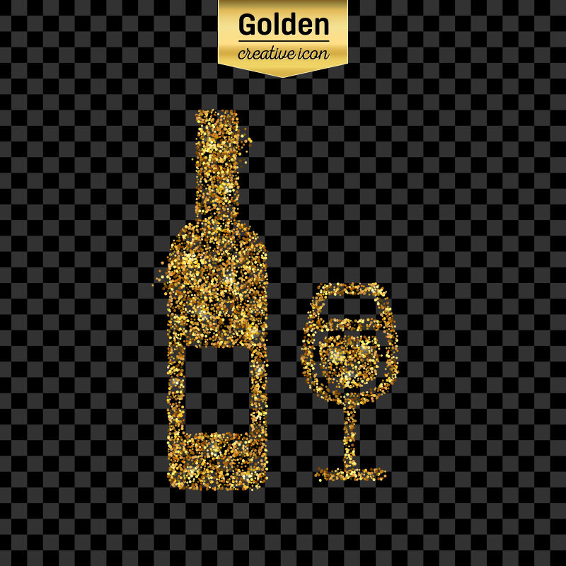 金色葡萄酒矢量标签