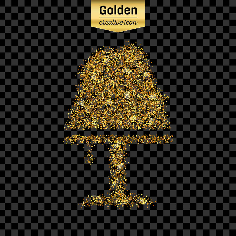 金色的台灯矢量图标