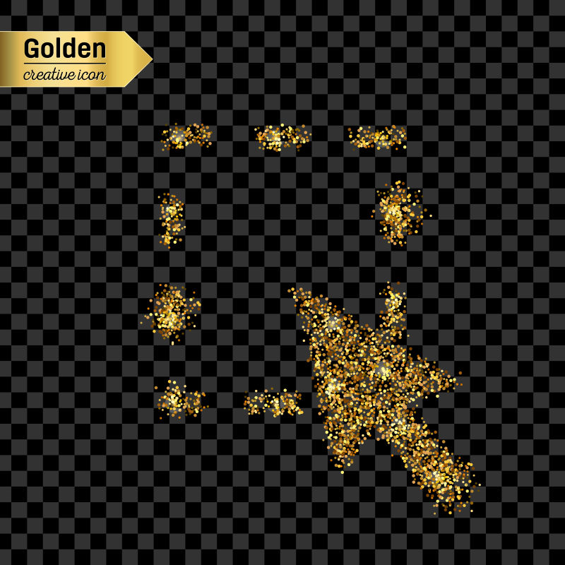 金色电脑鼠标光标矢量图标