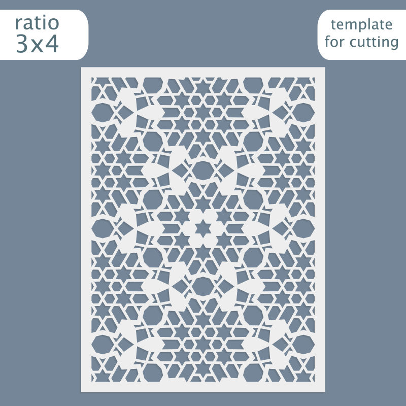 矢量的长方形花纹贺卡