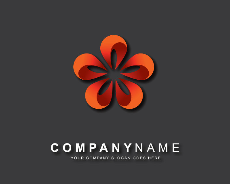 菊红梅花商标矢量