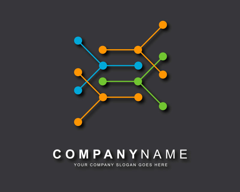 三色条形商标矢量