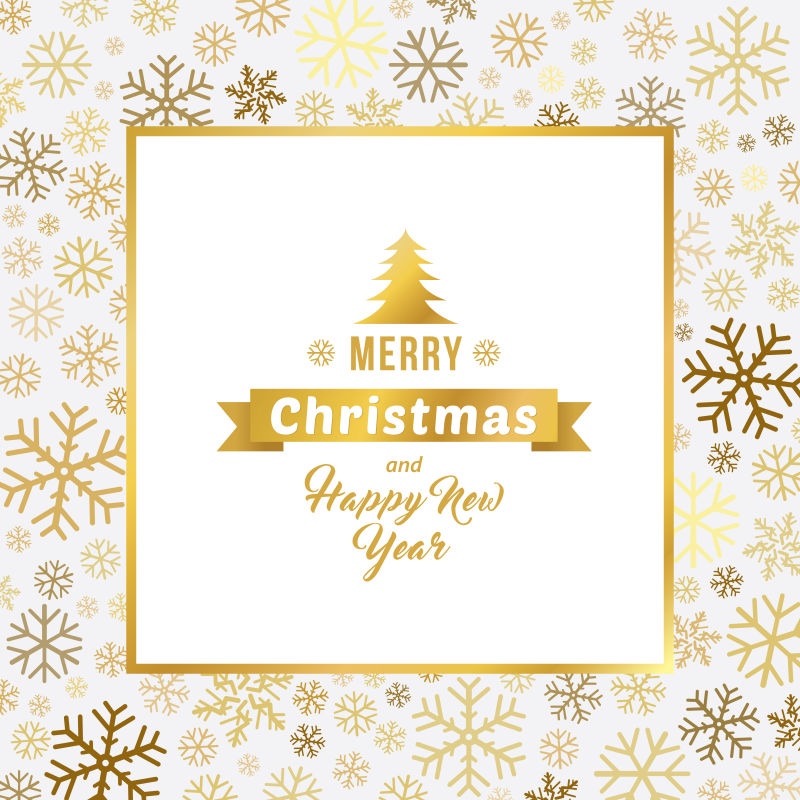 金色圣诞贺卡插图矢量设计