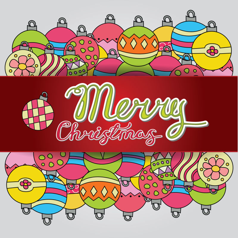 圣诞节卡片矢量插图设计