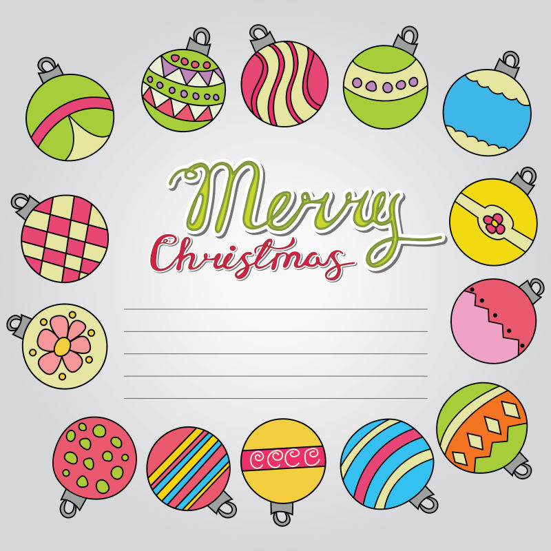 圣诞节贺卡创意矢量插图