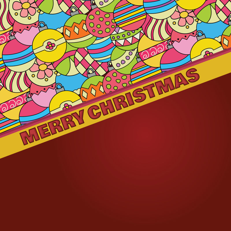 矢量的圣诞彩球背景设计