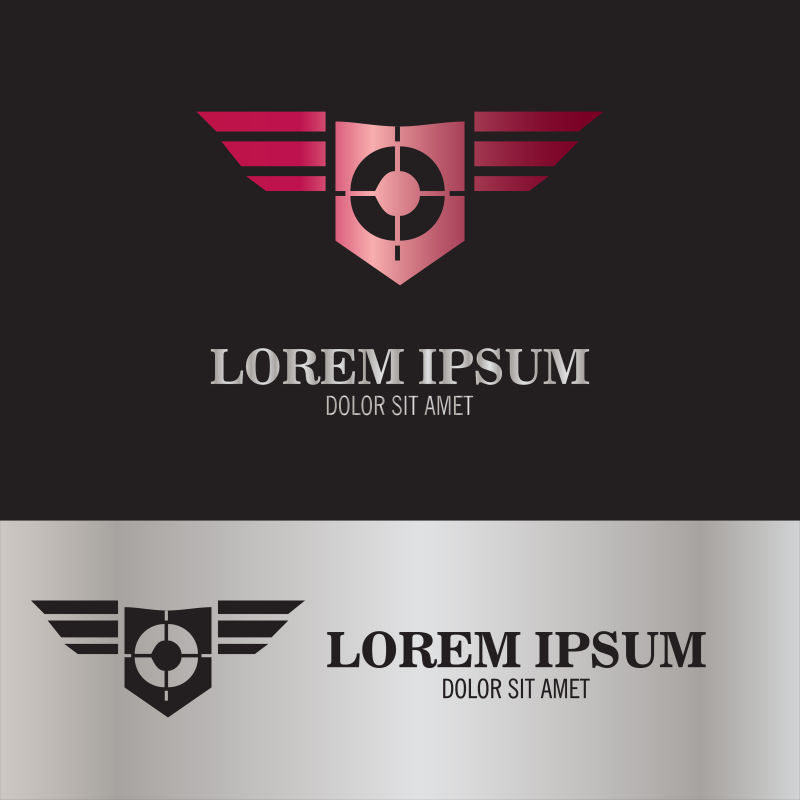 创意矢量粉色抽象平面标志设计