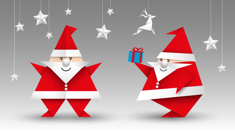 矢量圣诞老人折纸