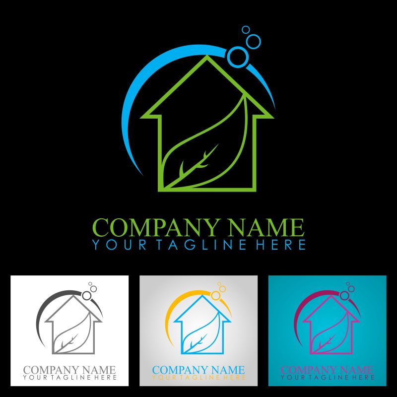 创意矢量绿色家园logo设计