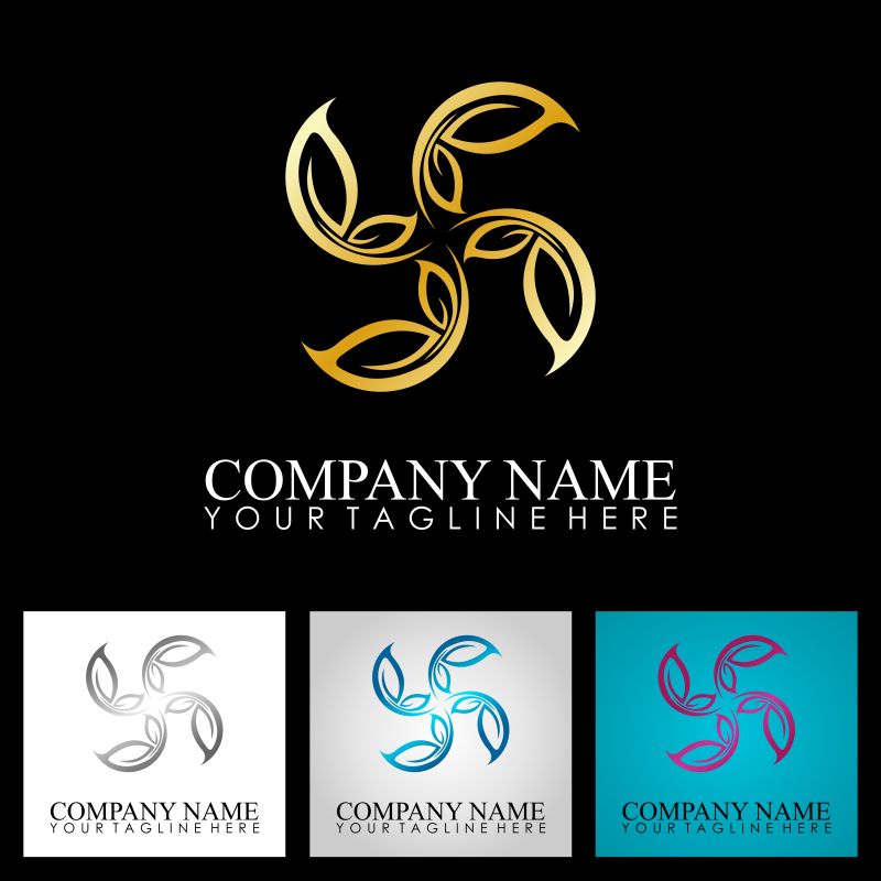 创意四色回旋镖logo设计