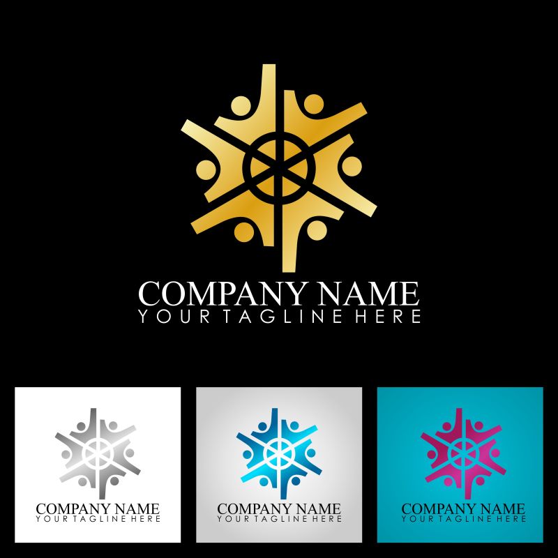 矢量彩色创意logo设计