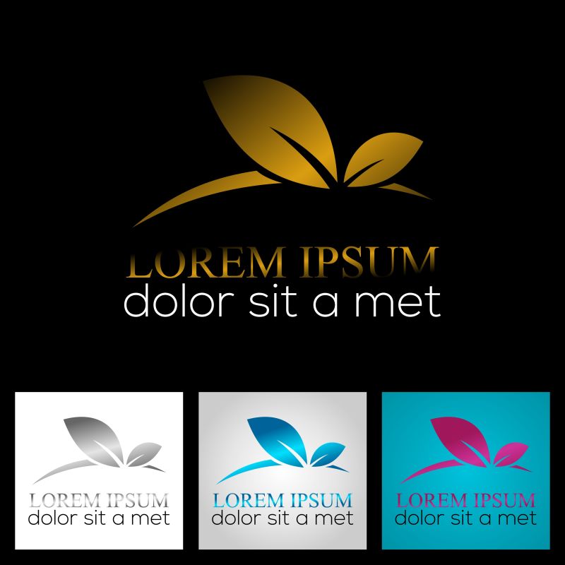 矢量彩色叶子形状创意logo设计