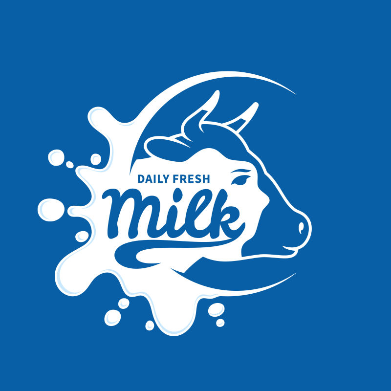 牛奶标志矢量图图片
