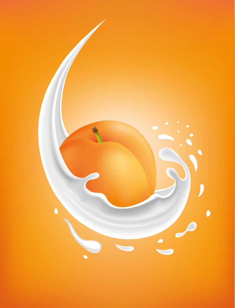 油桃酸奶矢量图