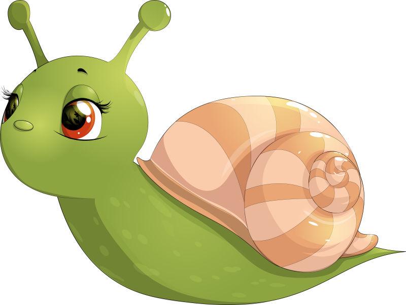 矢量漂亮的绿色蜗牛