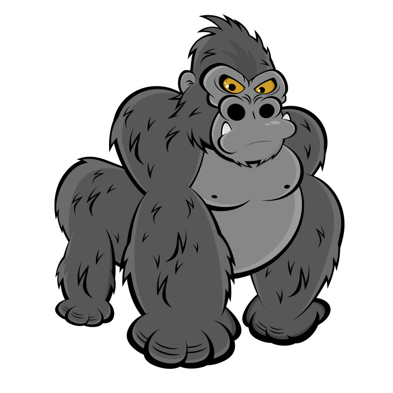 创意矢量卡通黑猩猩插图