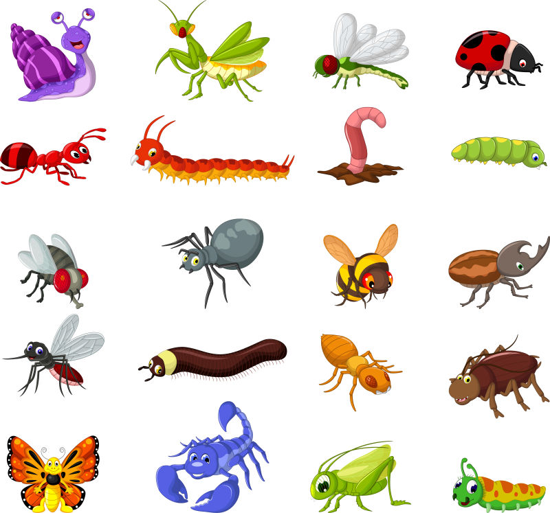 矢量卡通生物图片 抽象矢量卡通可爱昆虫插图素材 高清图片 摄影照片 寻图免费打包下载