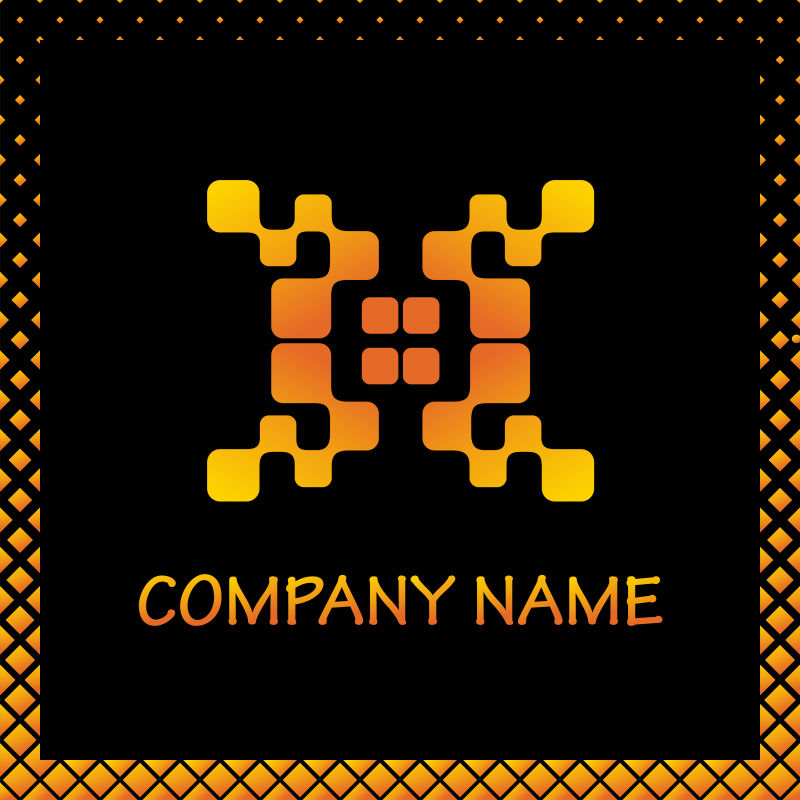 金色的方块商标矢量