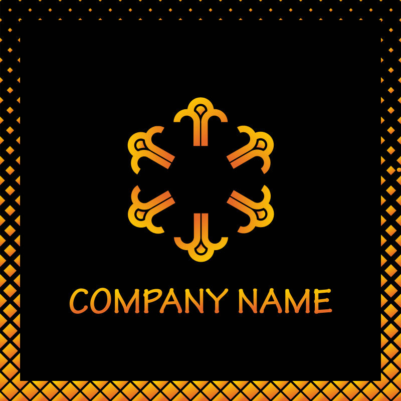 金色的雪花商标矢量