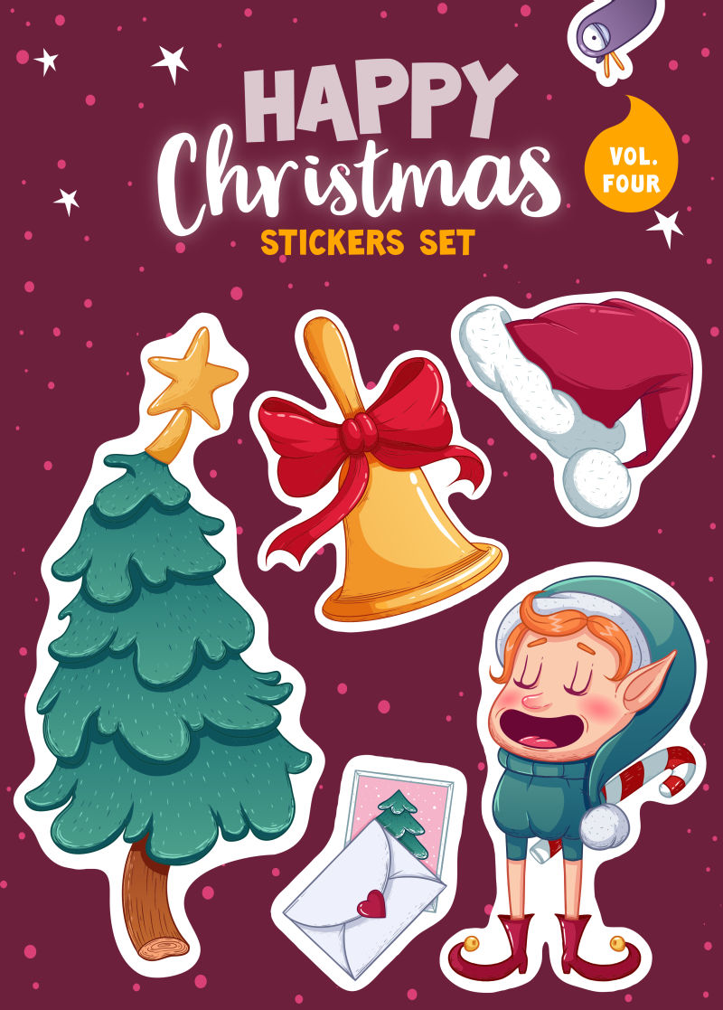 矢量的创意圣诞节贴纸