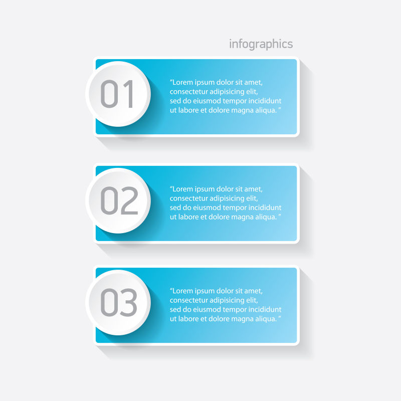 蓝色编号信息横幅的布局矢量设计