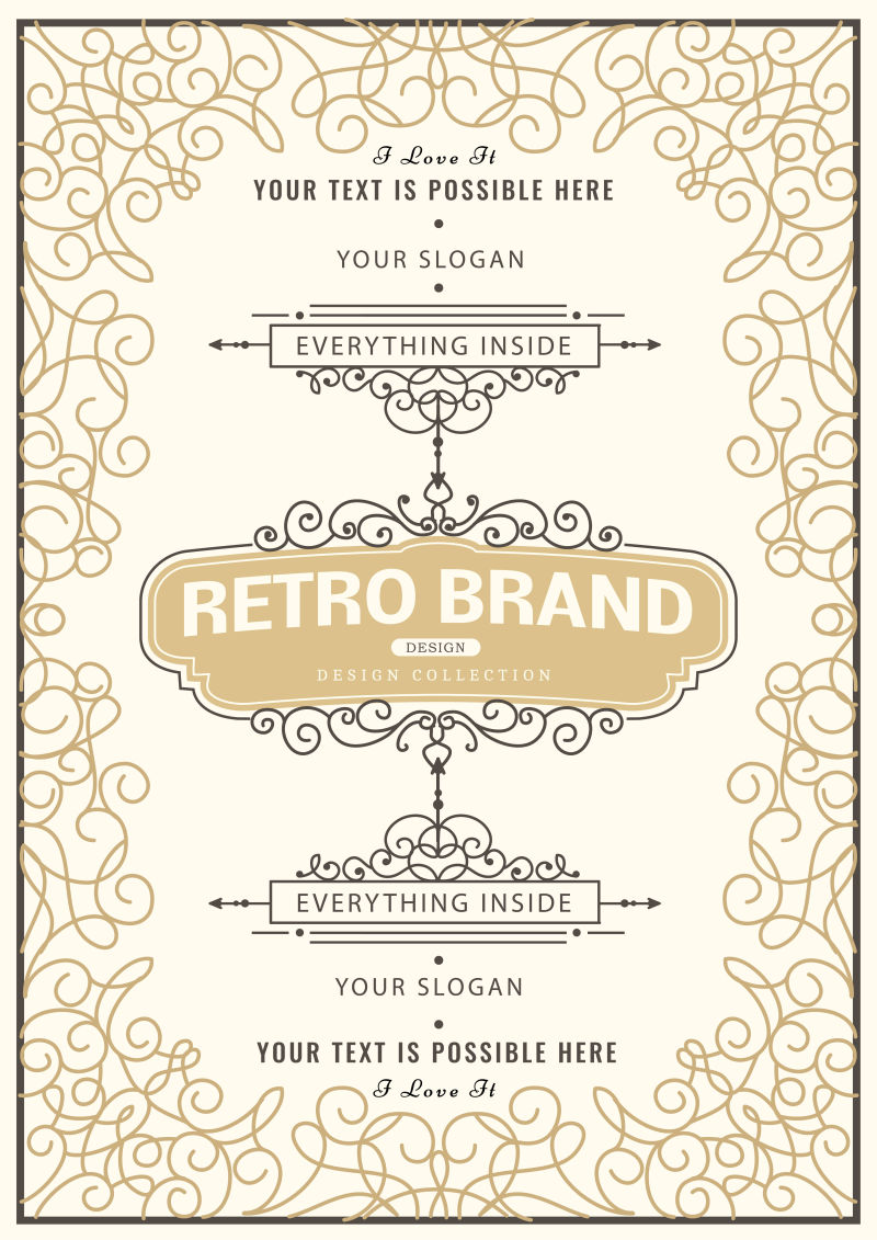 矢量复古入股证书样板设计图