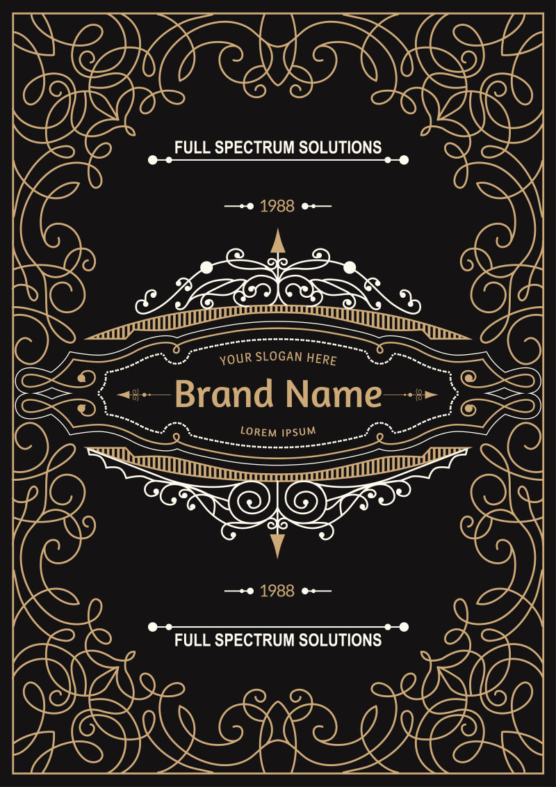 矢量复古证书样板设计