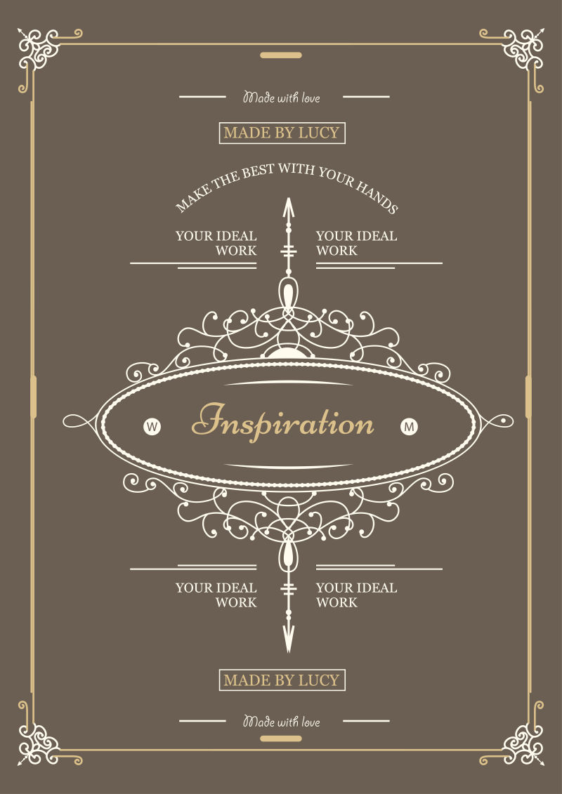 矢量创意复古证书样板设计图