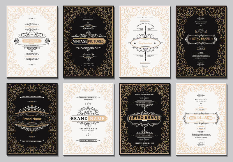 矢量创意证书样板设计