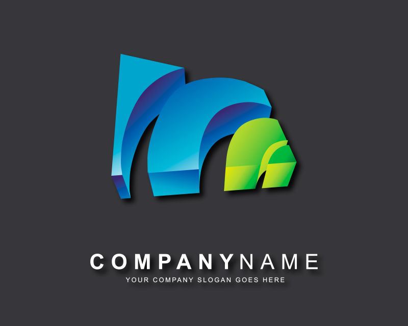 立体的彩色商业标志矢量设计