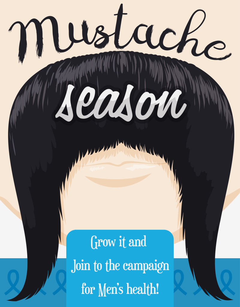 海报上长着长胡子的脸矢量图