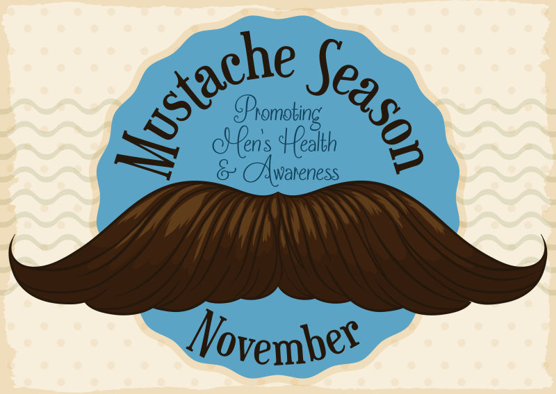 十一月大胡子促进男性健康的季节矢量插图