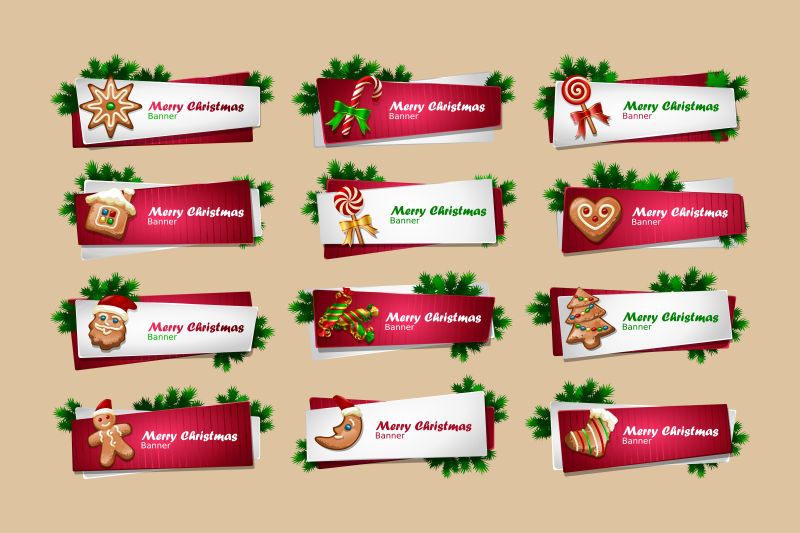 创意圣诞节标签设计矢量